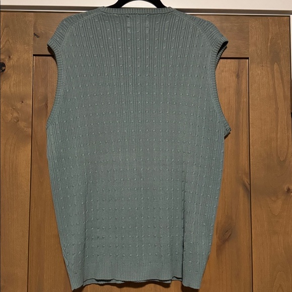 Pendelton mens L silk cotton v-neck sweater vest Office Preppy Academia Sage - Picture 2 of 8